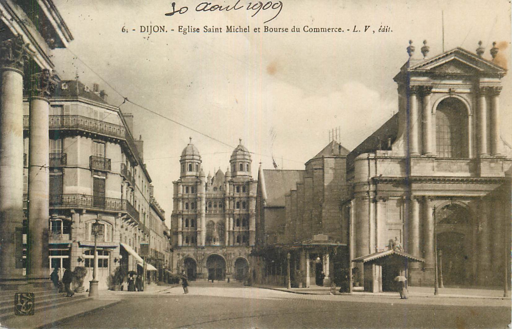 CPA Dijon Eglise Saint Michel et Bourse du Commerce