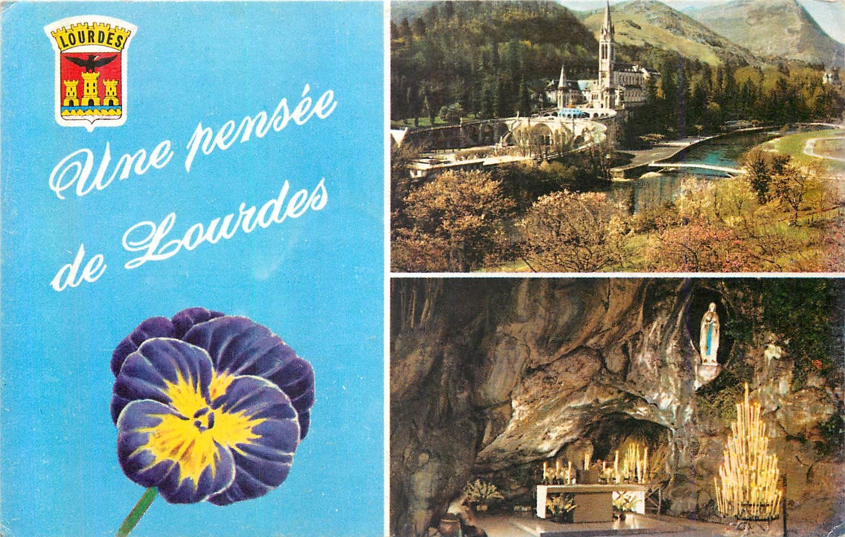 CPA Lourdes La Basilique La Grotte