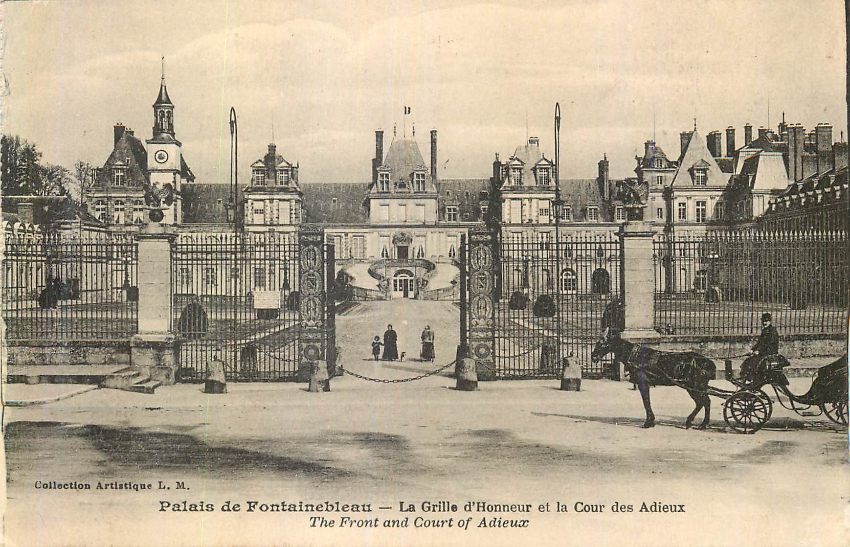 Palacio de Fontainebleau — La Reja de Honor y la Plaza de los Adioses — Colección Artística L. M.