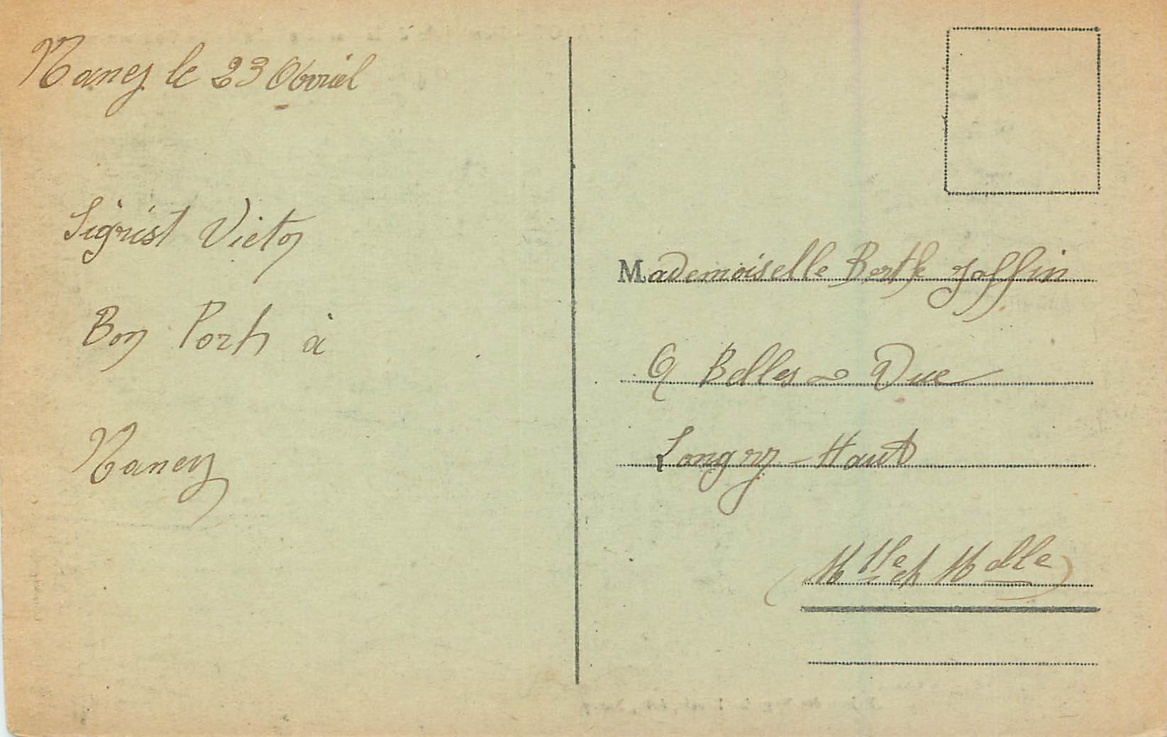 Nancy - Hémicycle de la Carrière - Palais du Gouvernement — Maison des Magasins Roumis, édit., Nancy — Verso