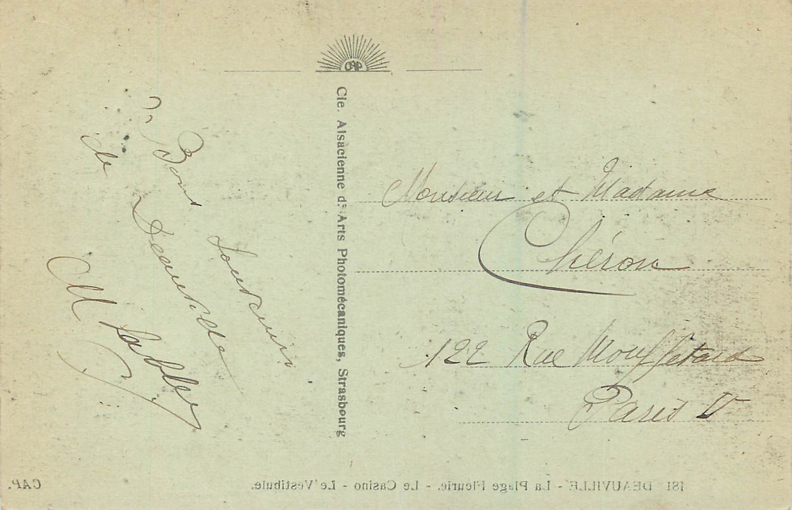 Deauville - La Plage Fleurie - Le Casino - Le Vestibule — CAP, n°181 — Verso