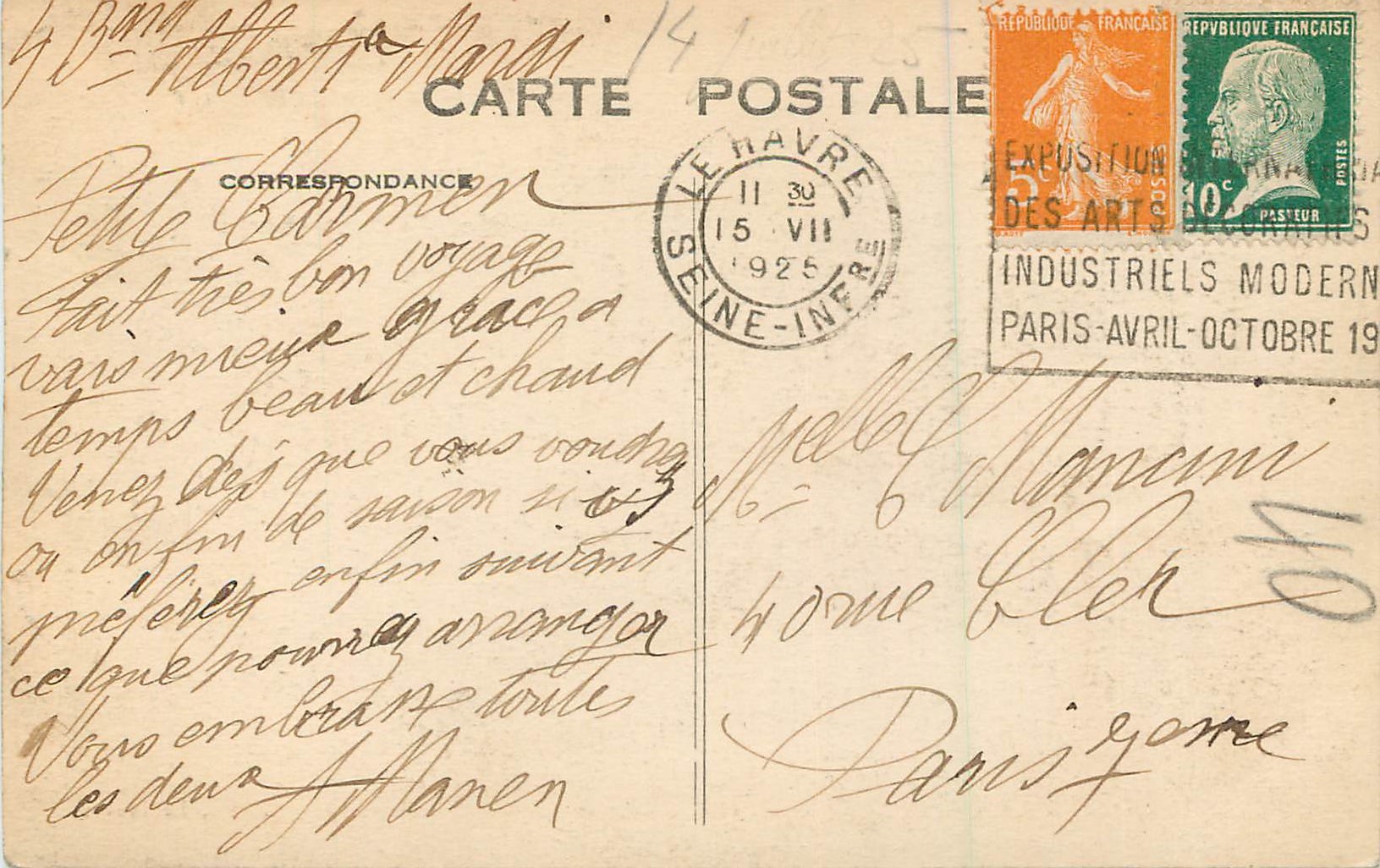CPA Le Havre Un Beau Coin de la Plage — Rückseite