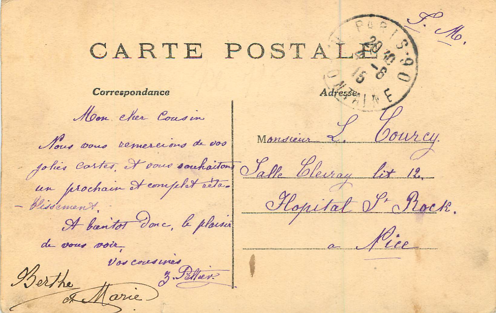 CPA Paris (9e Arr) L'Opera — Verso