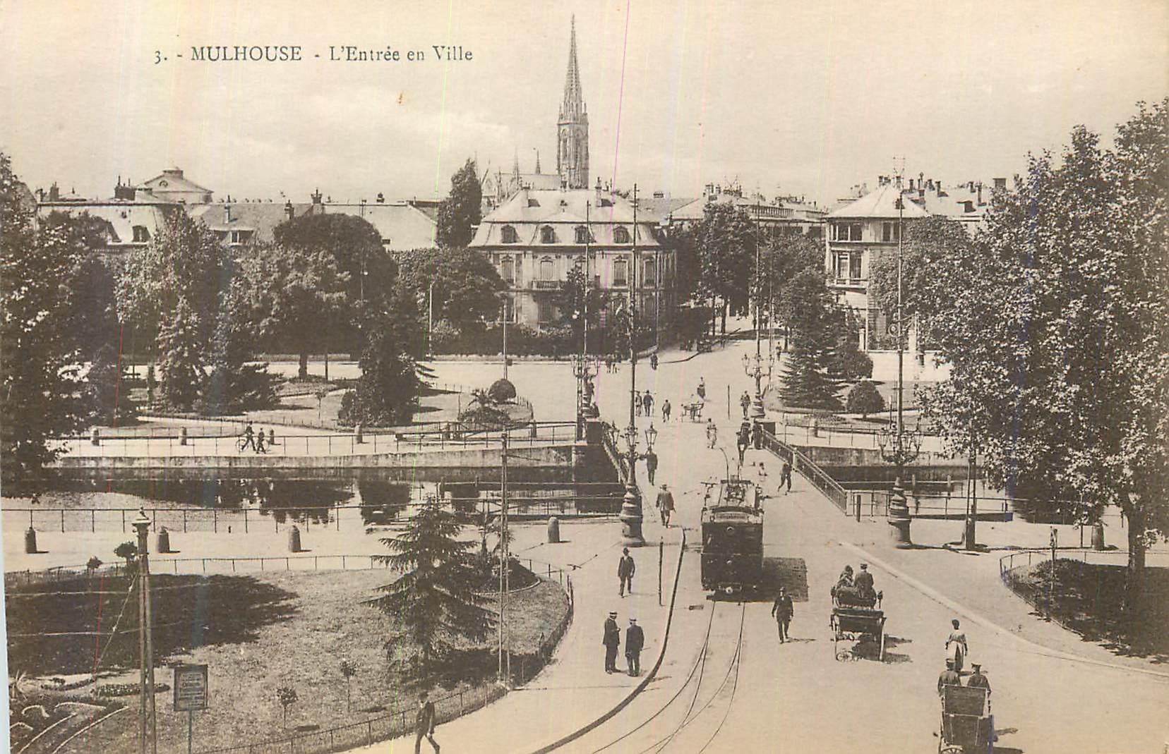 CPA Mulhouse L'Entree en Ville Tramway