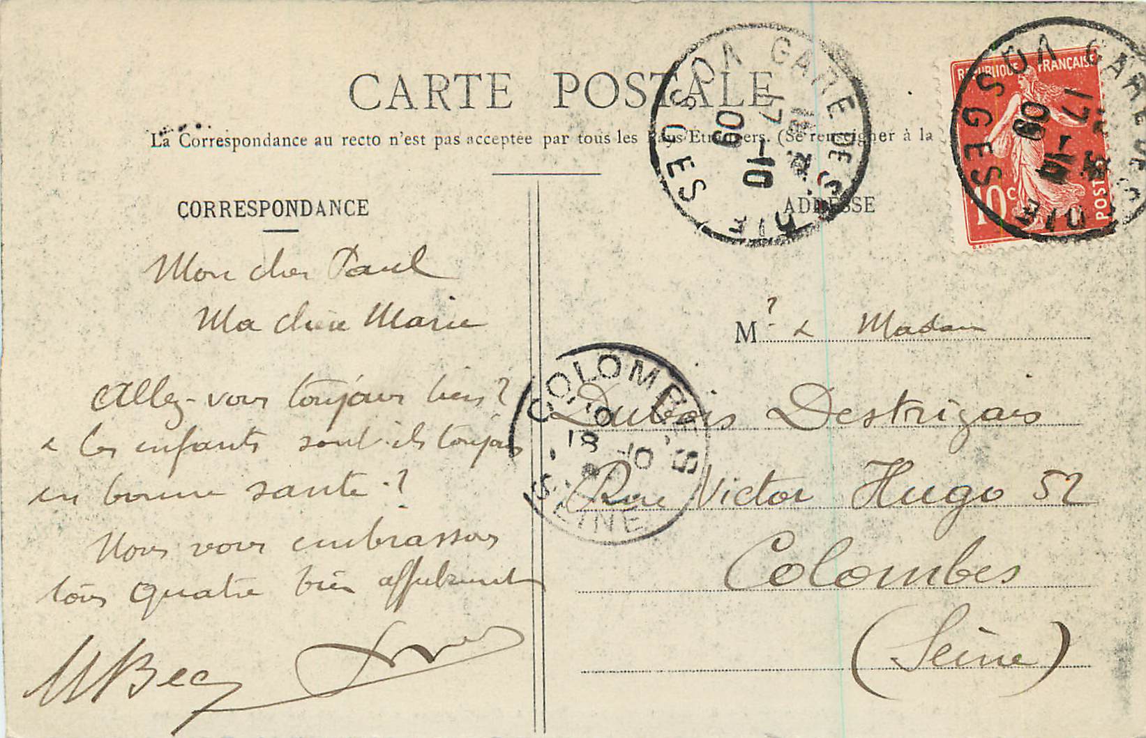 CPA Saint Die (Vosges) Le Kiosque et les Ponts Rustiques a la Cascade des Molieres — Rückseite