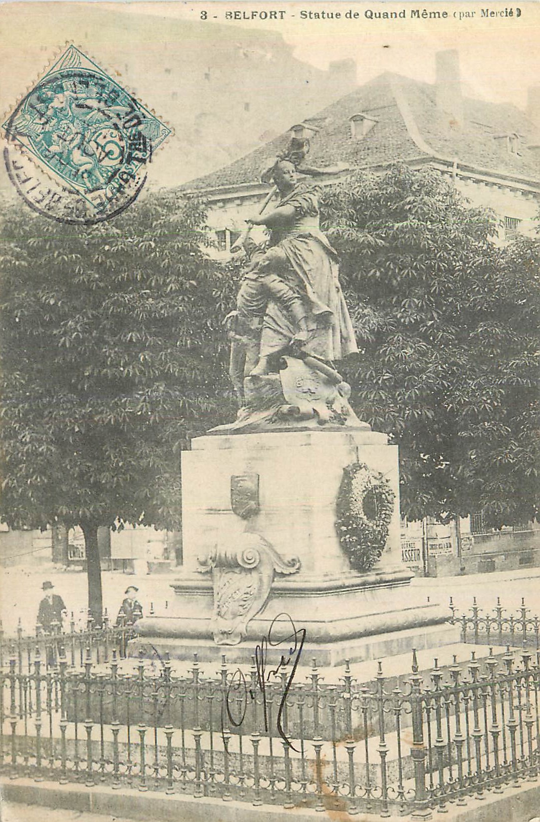 CPA Belfort Statue de Quand Meme (par Mercie)