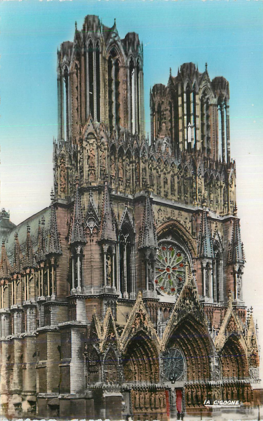 Reims — Cathédrale, façade principale — La Cigogne, n°51.454.77