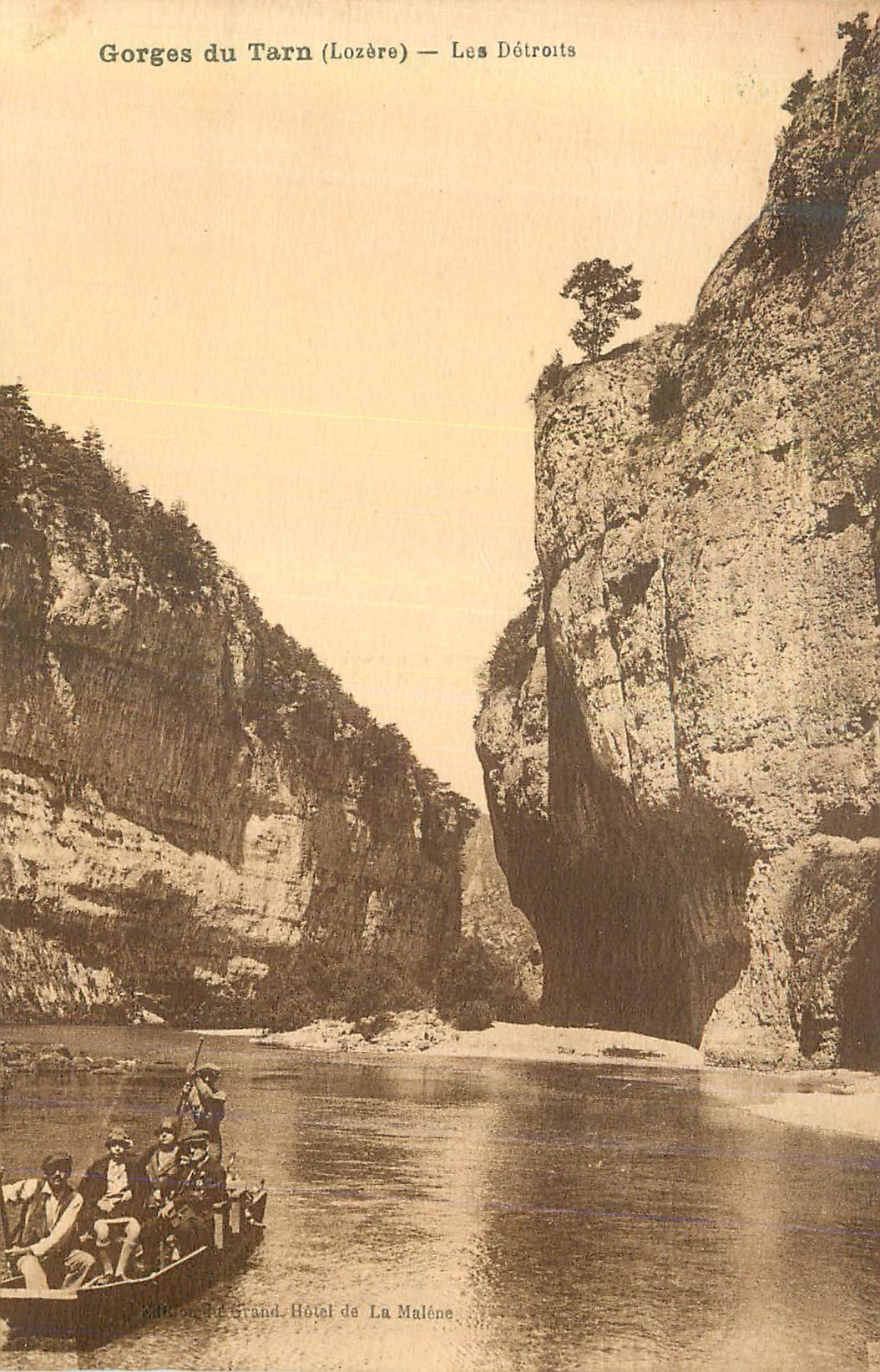 CPA Gorges du Tarn (Lozere) Les Detroits Bateau
