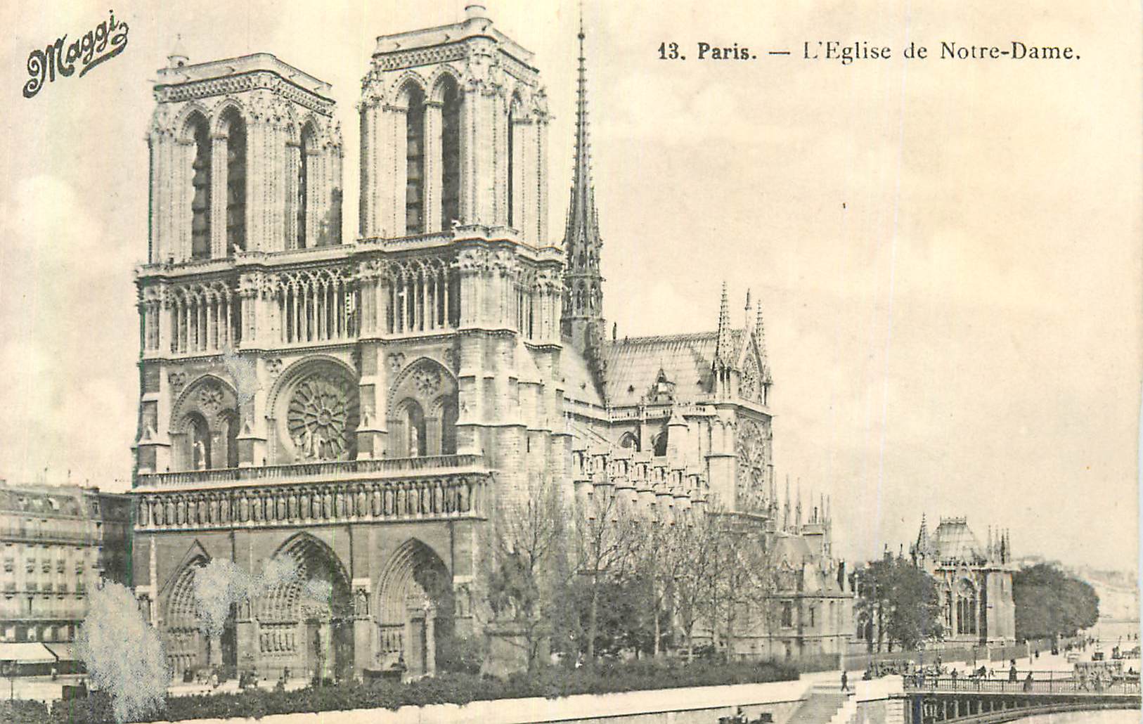 CPA Paris Eglise de Notre Dame Publicite Maggi