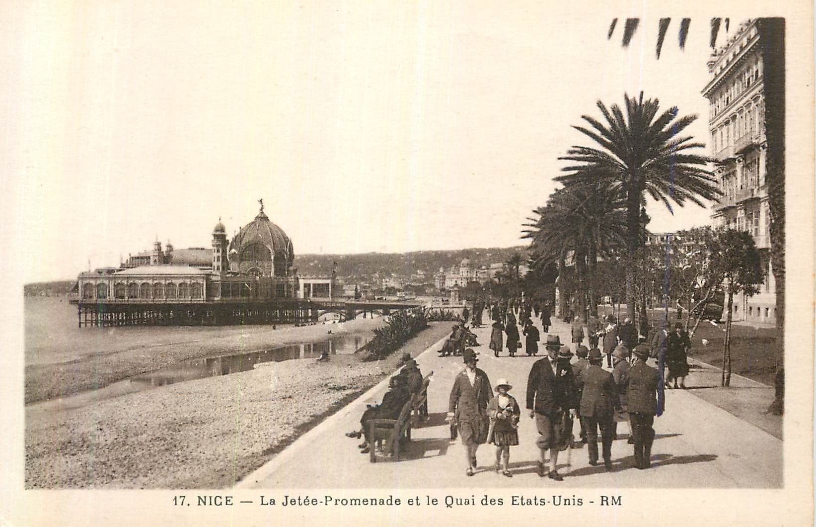 CPA Nice La Jetee Promenade et le Quai des Etats Unis