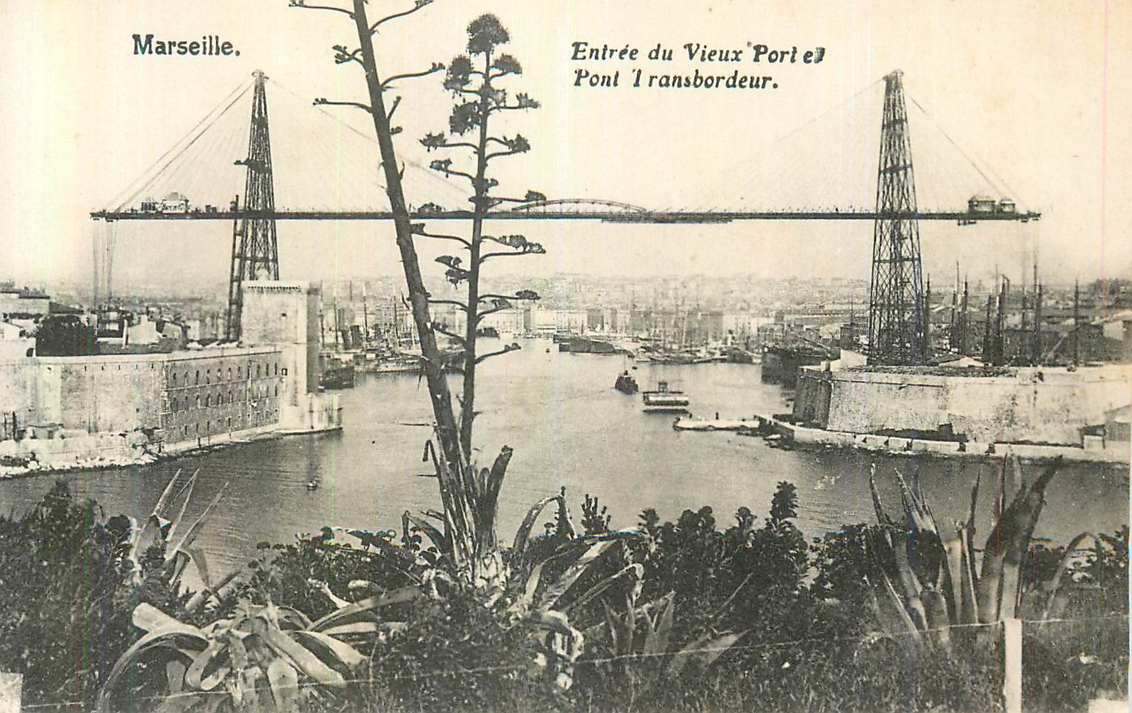 CPA Marseille Entree du Vieux Port Pont Transbordeur