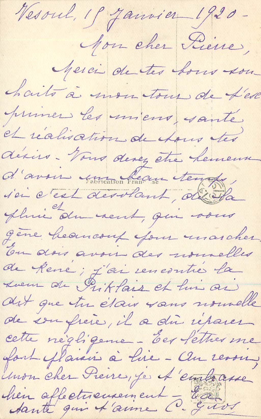 CPA Salon A Thomas L'Aubervoir The Watering Place Chevre — Verso