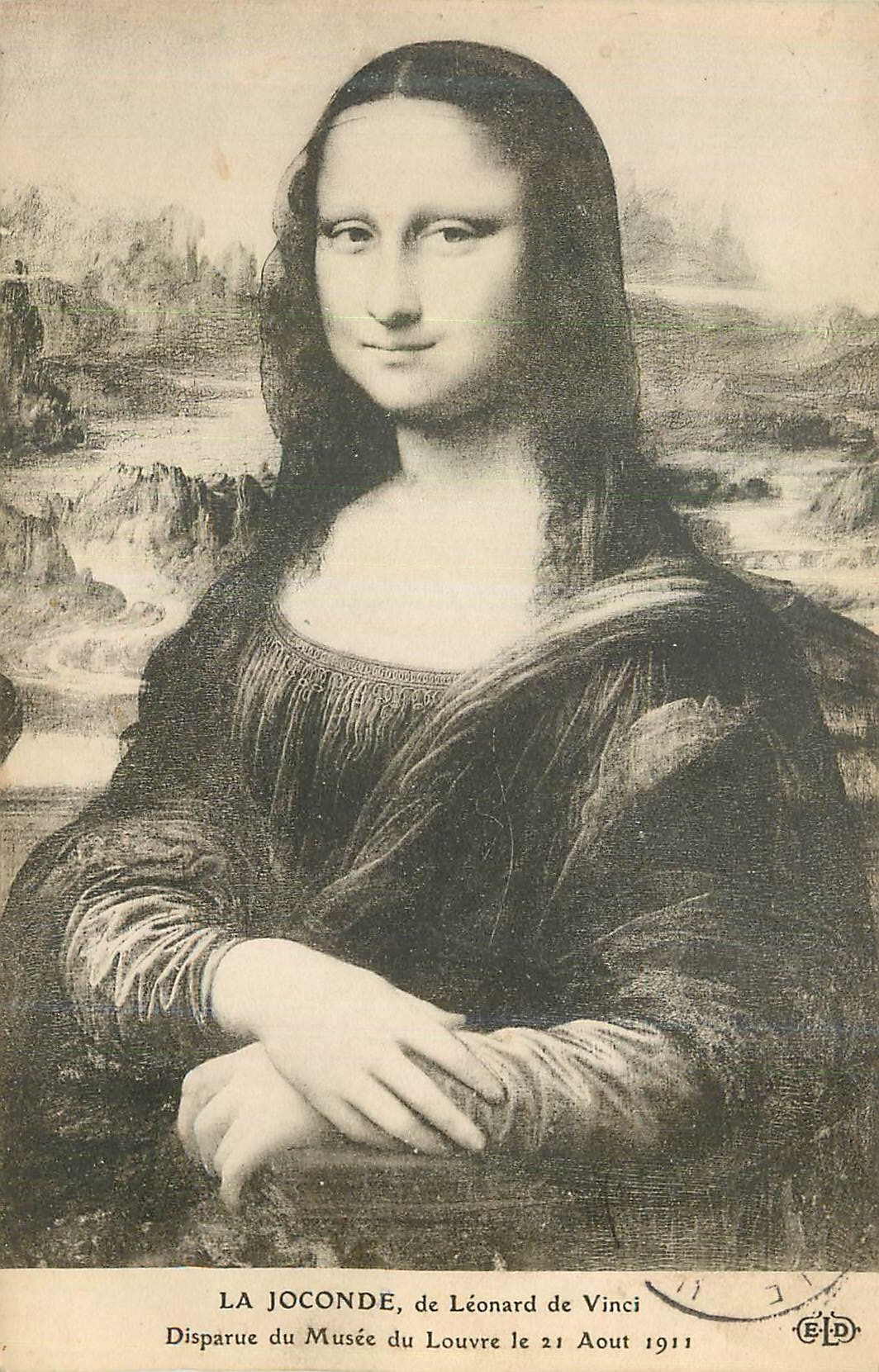 CPA Musee du Louvre le 21 Aout 1911 La Joconde de Leonard de Vinci