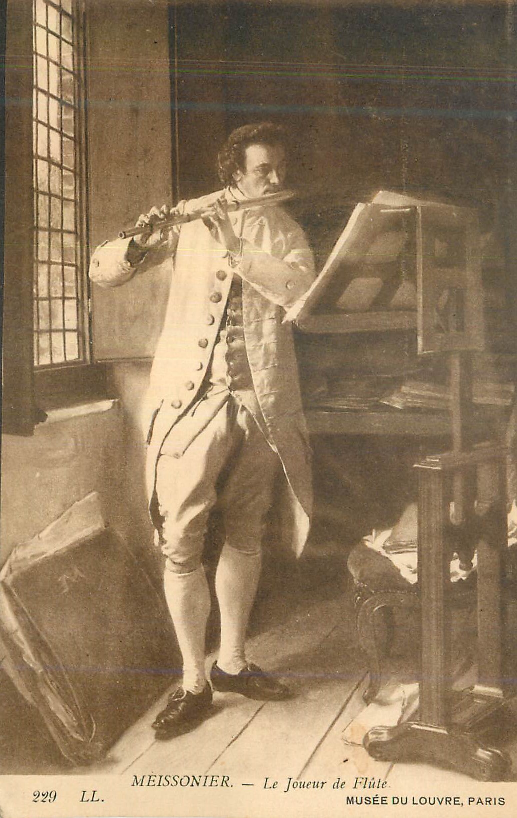 CPA Musee du Louvre Paris Meissonier Le Joueur de Flute