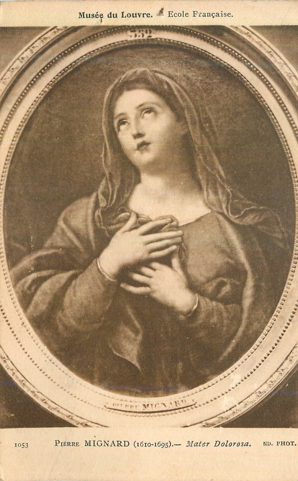 CPA Musee du Louvre Paris Ecole Francaise Pierre Mignard (1610 1695) Mater Dolorosa