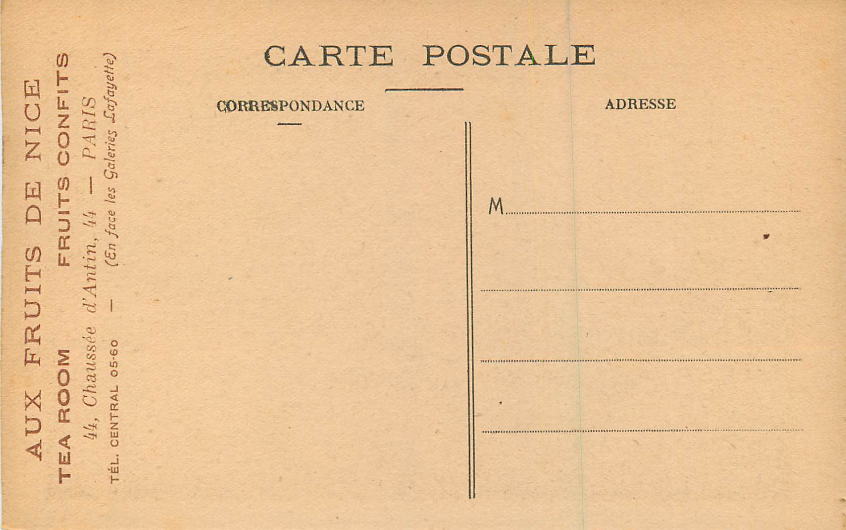 CPA Louvre Sujet Pastoral — Rückseite