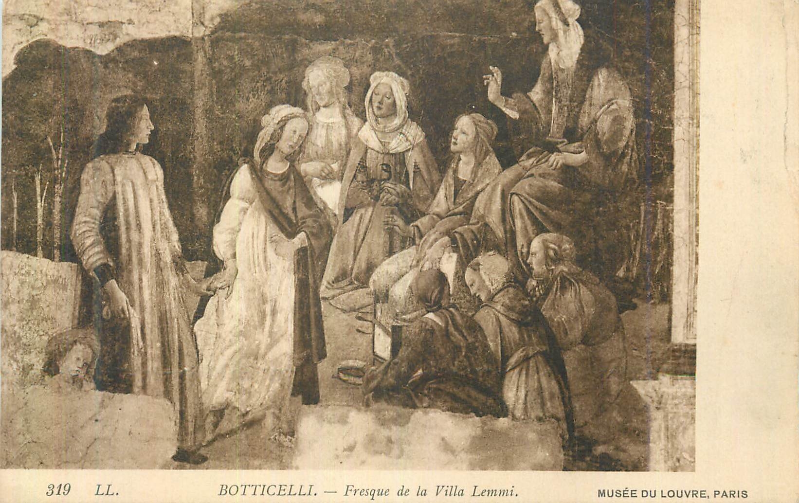 CPA Musee du Louvre Paris Botticelli Fresque de la Villa Lemmi