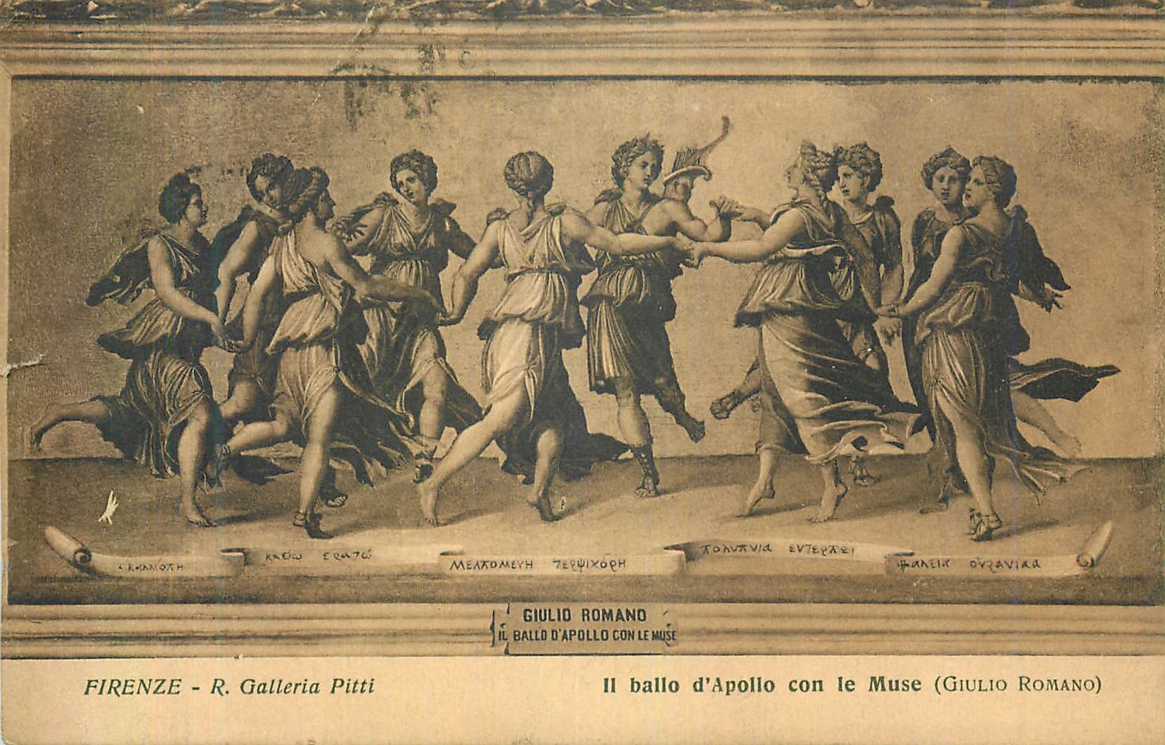 CPA Firenze R Galleria Pitti Il Ballo d'Apollo Con le Muse (Giulio Romano)