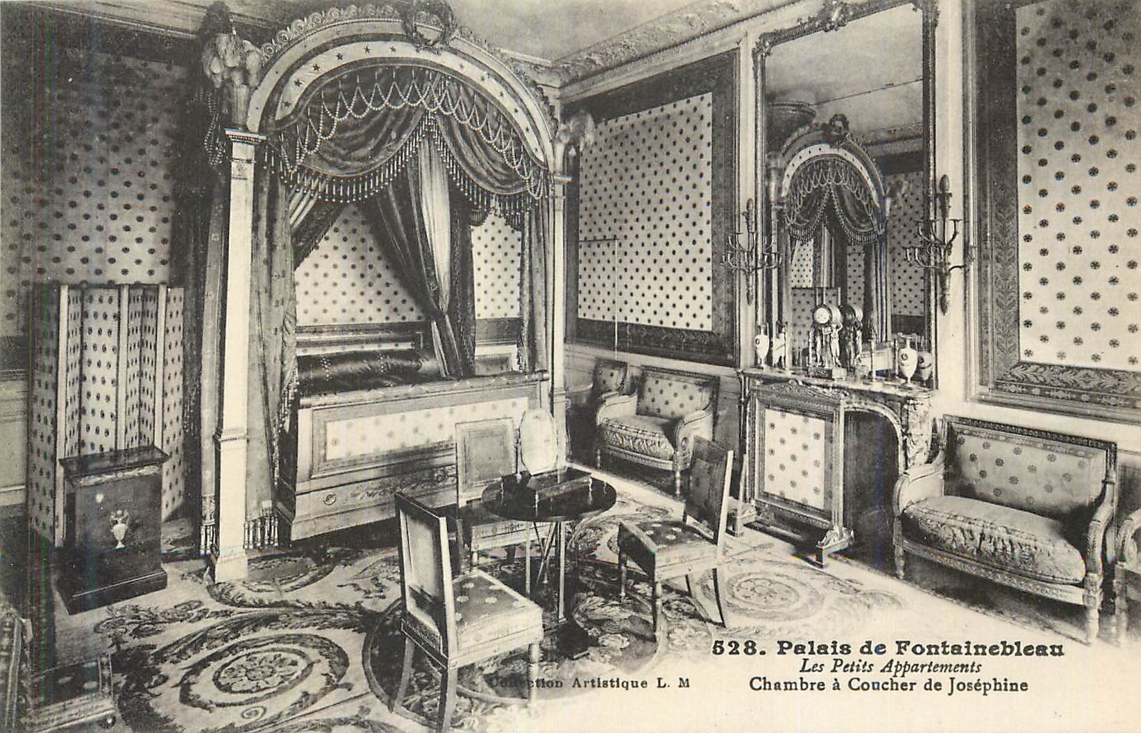 Schloss Fontainebleau — Die Kleinen Appartements, Schlafzimmer von Joséphine — Künstlerische Sammlung L. M. n°528