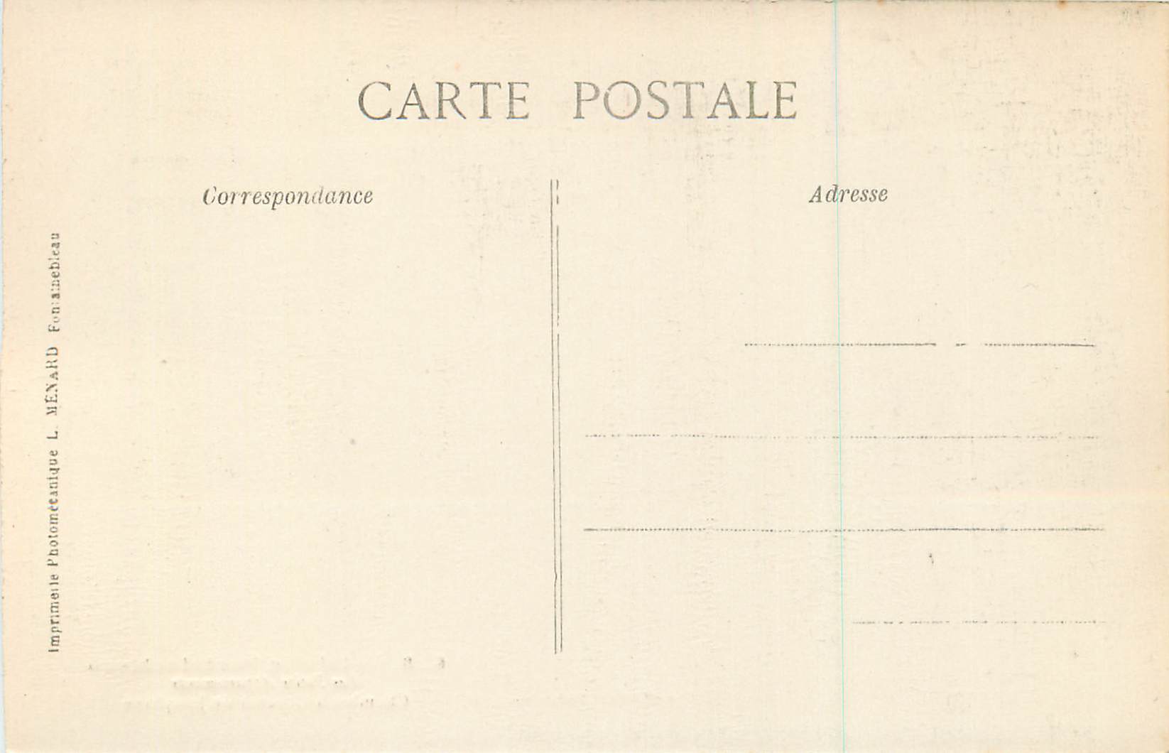 Schloss Fontainebleau — Die Kleinen Appartements, Schlafzimmer von Joséphine — Künstlerische Sammlung L. M. n°528 — Rückseite