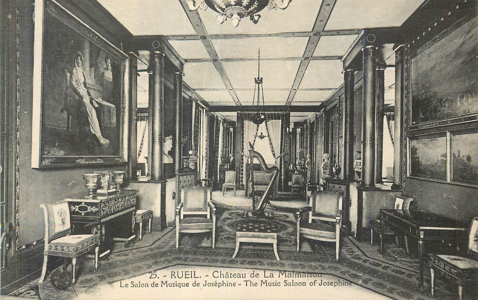 CPA Rueil Chateau de la Malmaison Le Salon de Musique de Josephine