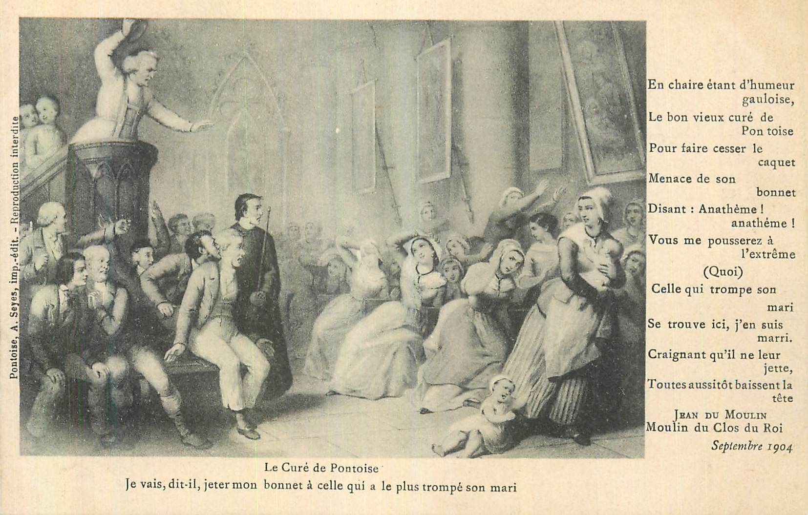 CPA Le Cure de Pontoise Je Vais dit il Jeter mon Bonnet a Celle qui a le plus Trompe son Mari