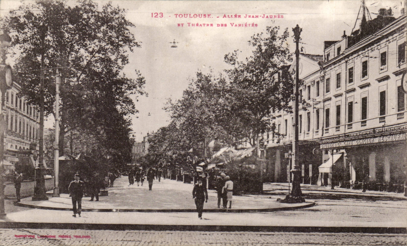 Toulouse - Allée Jean-Jaurès et Théâtre des Variétés — Éditeur : BERTHET & Cie, Toulouse, n° 123