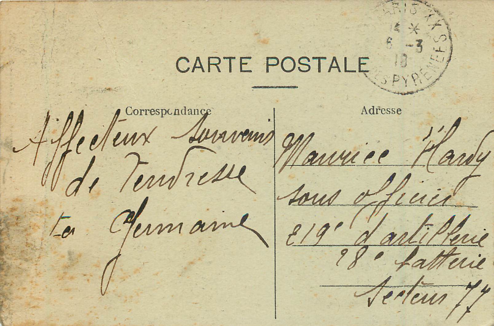 CPA Paris (19e Arrt) Buttes Chaumont Le Belvedere — Rückseite