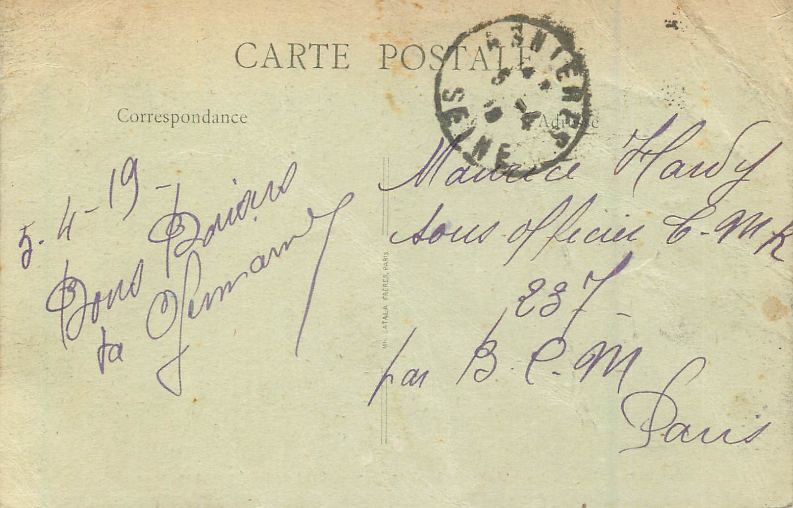 CPA Paris Asnieres Promenade du Bord de l'Eau Pont de Clichy — Rückseite