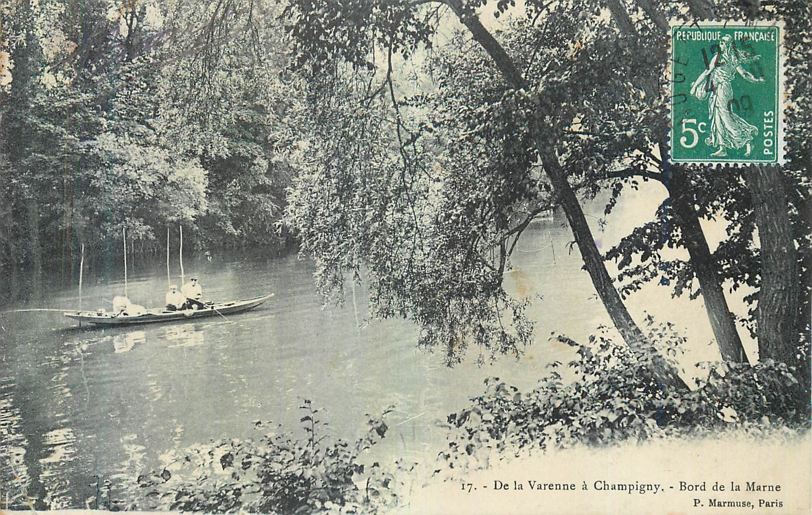 CPA De la Varenne a Champigny Bord de la Marne Bateau Peche