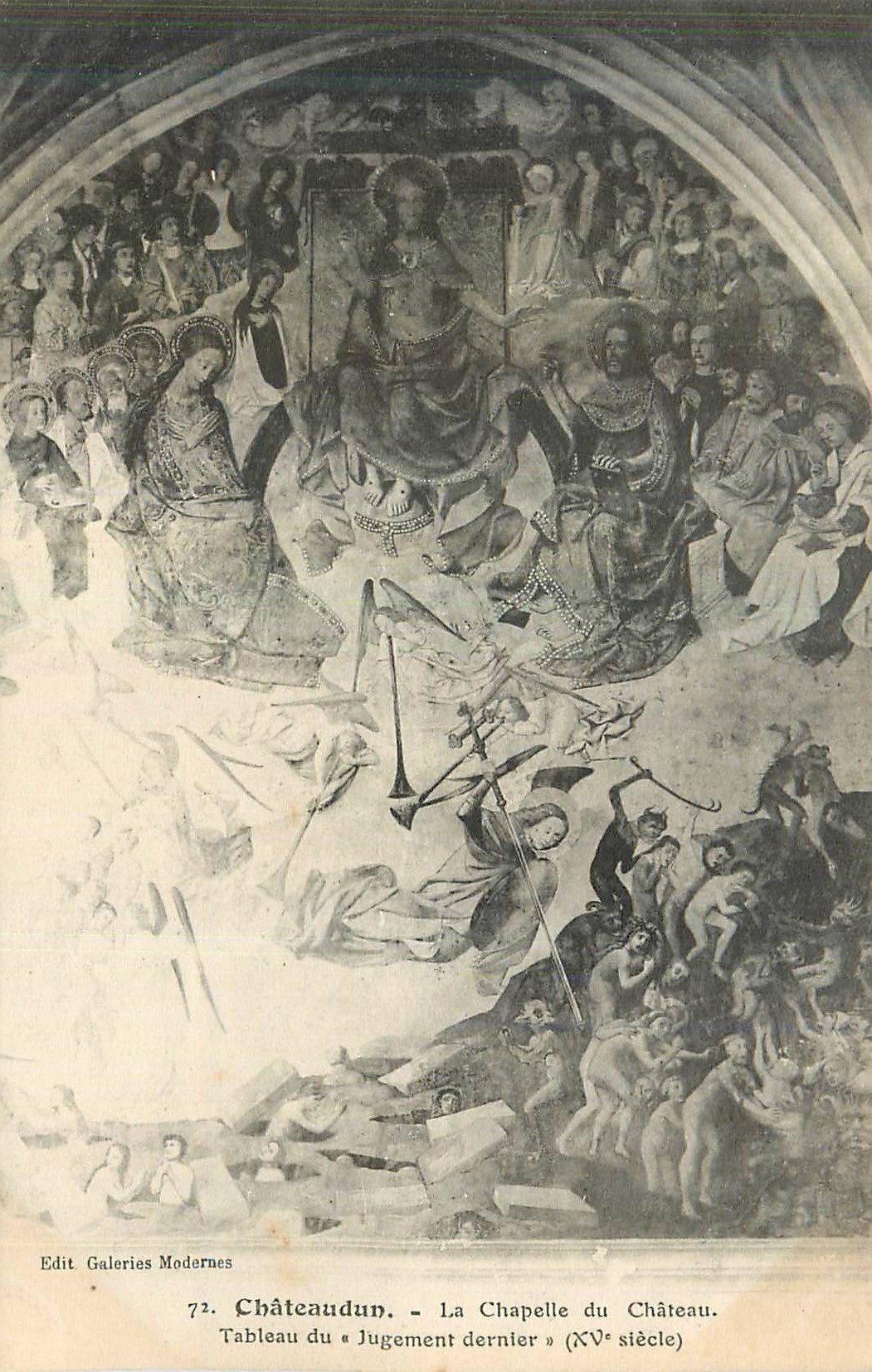Châteaudun — Die Kapelle des Schlosses, Wandgemälde des Jüngsten Gerichts (15. Jahrhundert) — Edit Galeries Modernes, n°72