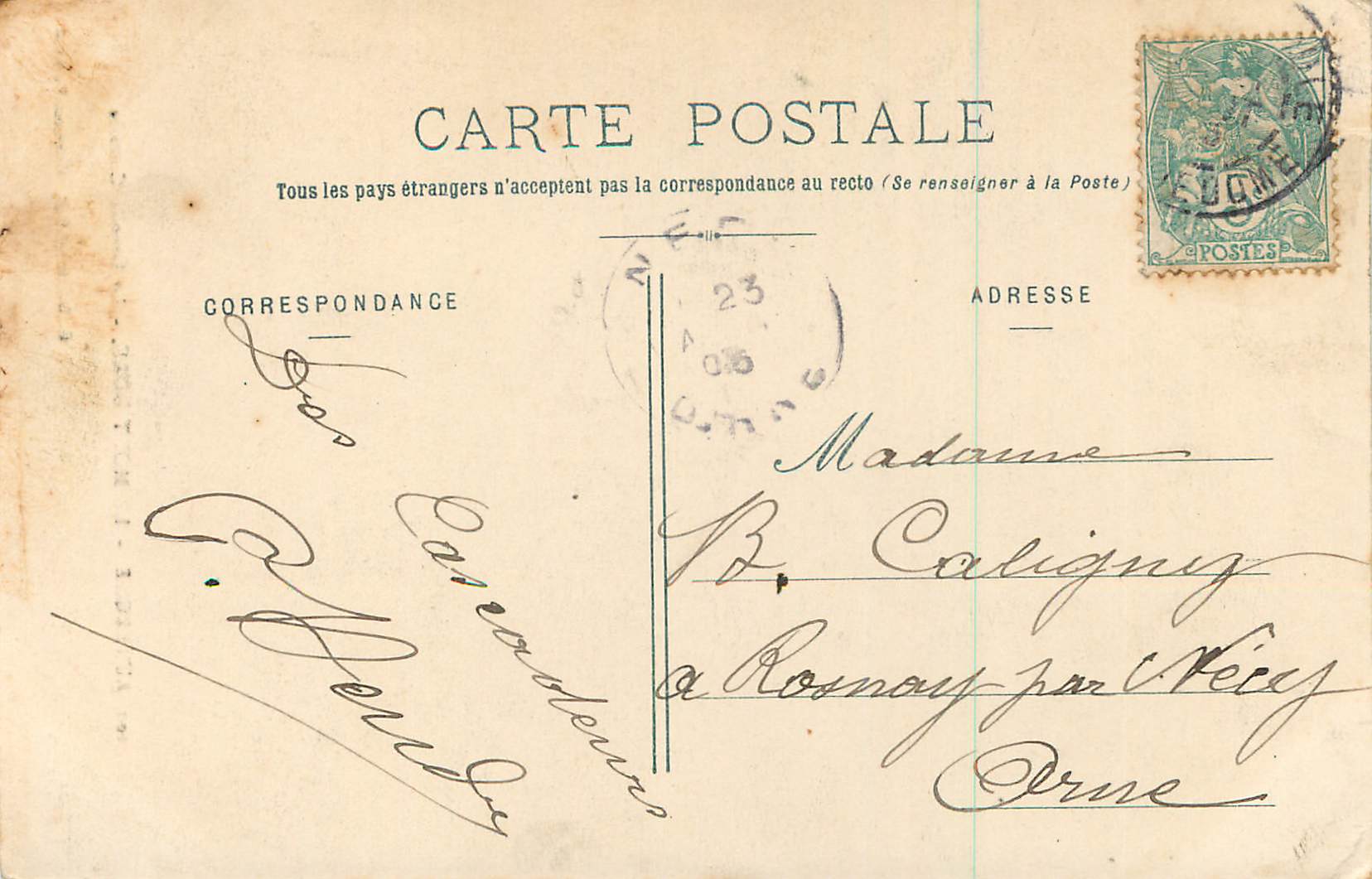 CPA Le Mont Dore Auvergne La Grande Cascade — Verso