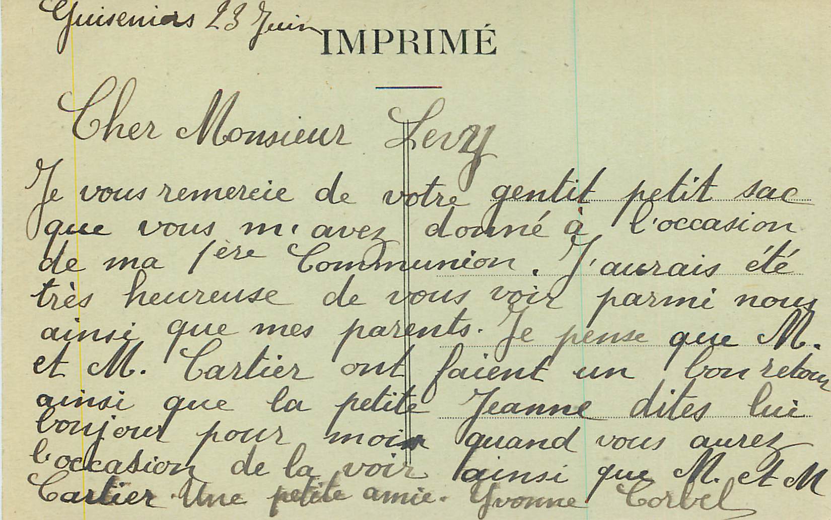 CPA Guiseniers (Eure) Le Monument aux Morts — Rückseite