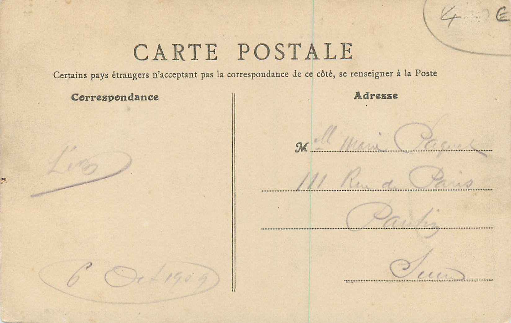 CPA Le Perreux Bry La Marne a l'Ile d'Amour Le Castelet — Back