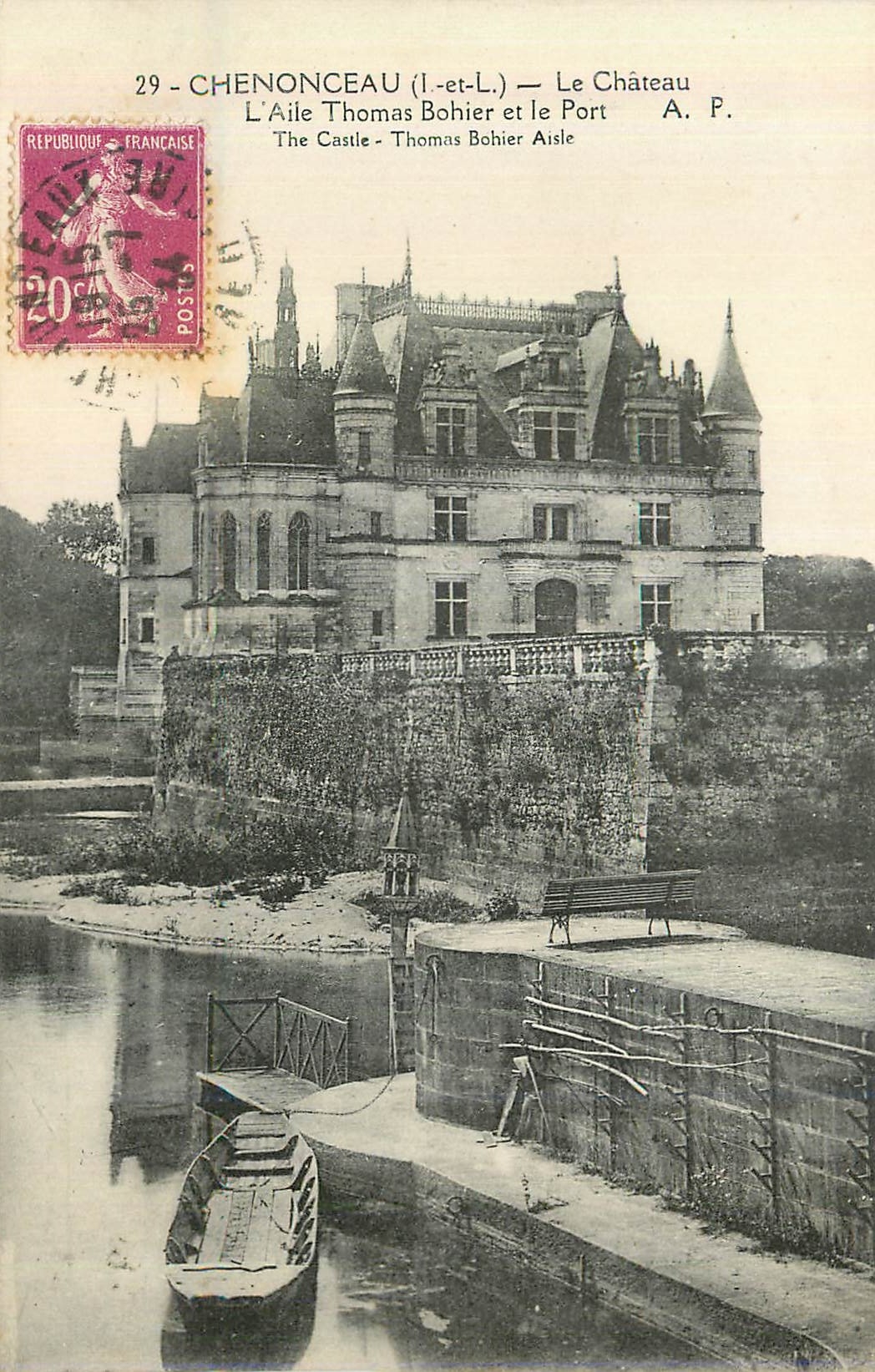 CPA Chenonceau (I et L) Le Chateau L'Aigle Thomas Bohier et le Port