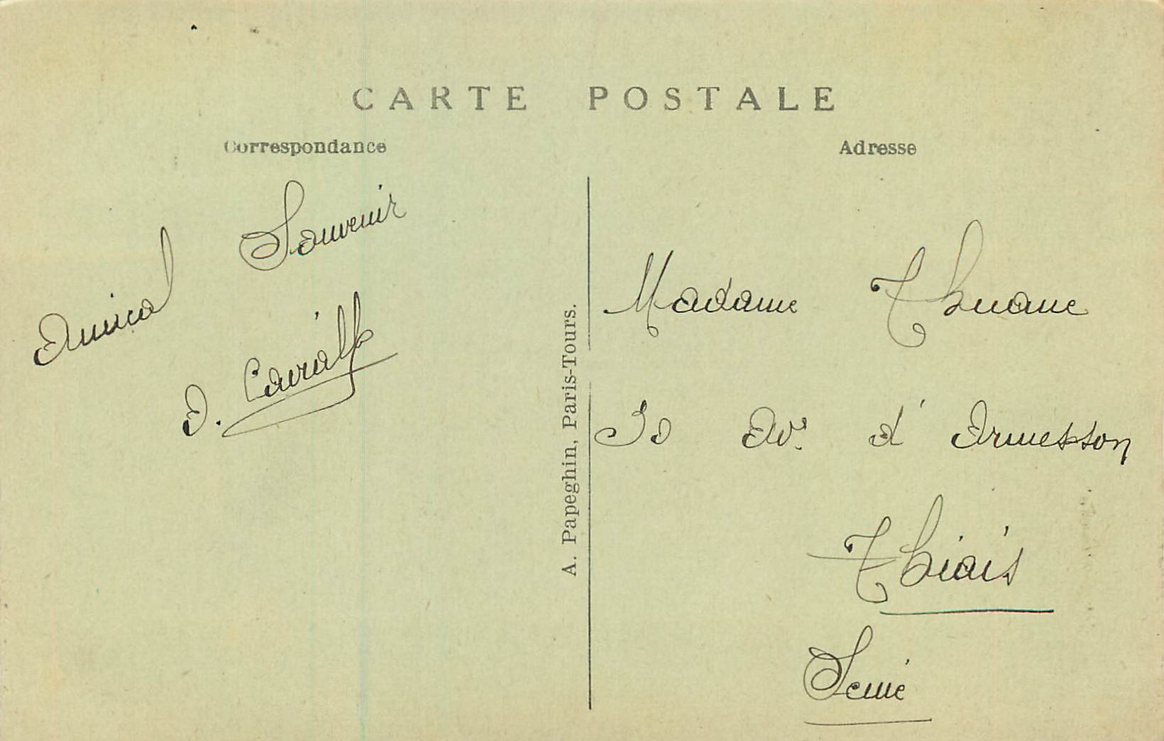 CPA Chenonceau (I et L) Le Chateau L'Aigle Thomas Bohier et le Port — Rückseite