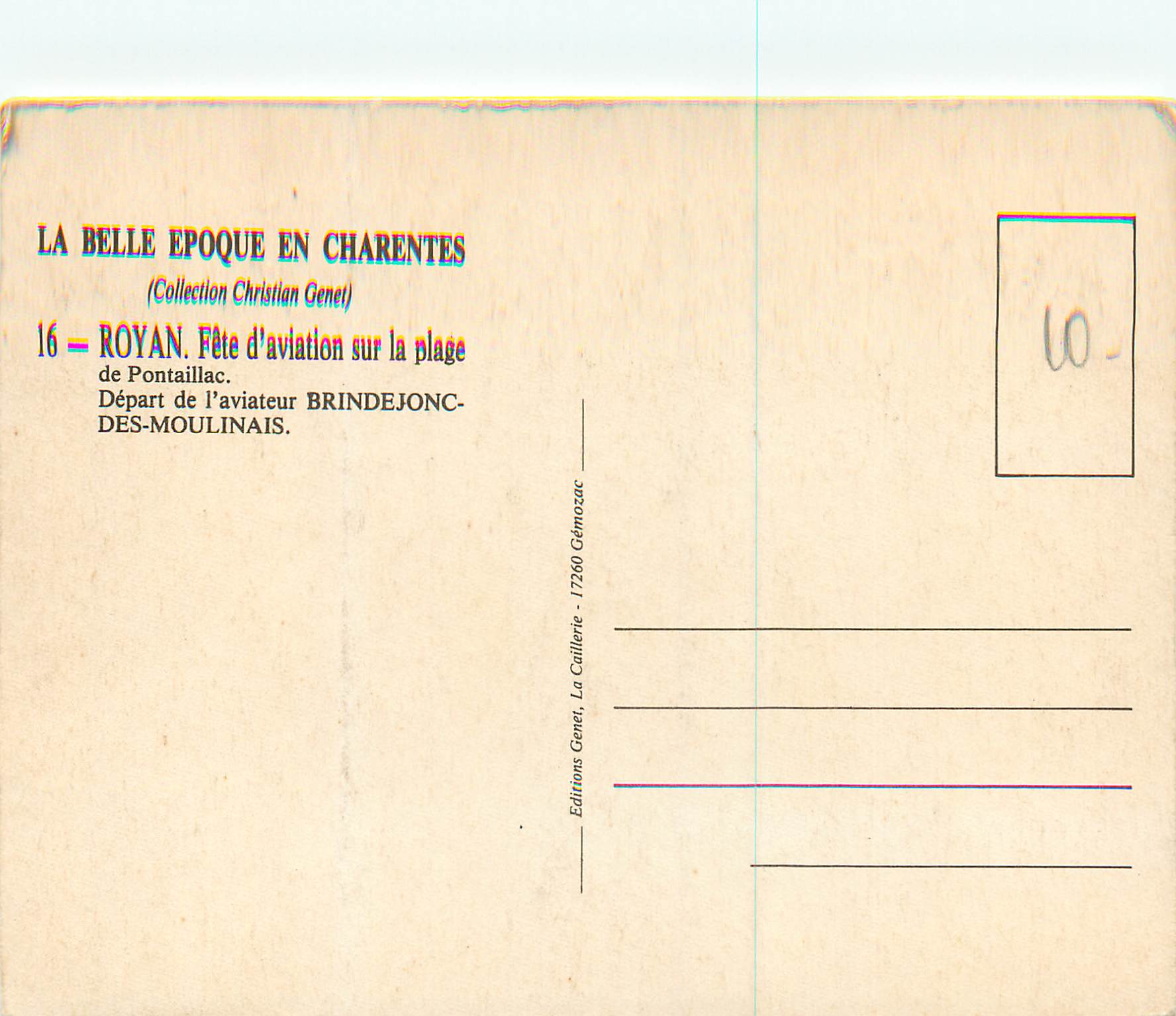 CPM Charente Inf Royan Pontaillac Fete d'Aviation Depart du Brindejonc des Moullinais — Back