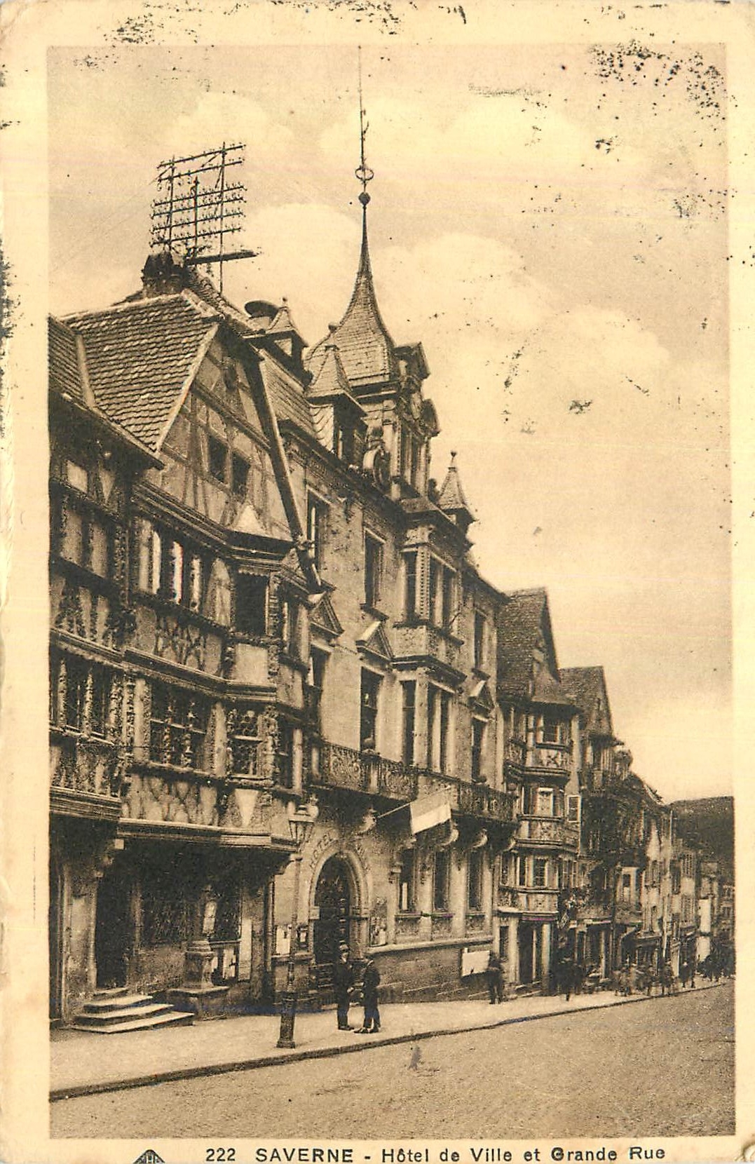 Saverne - Rathaus und Hauptstraße — Verlag J. Pfenning et fils, Nr. 222