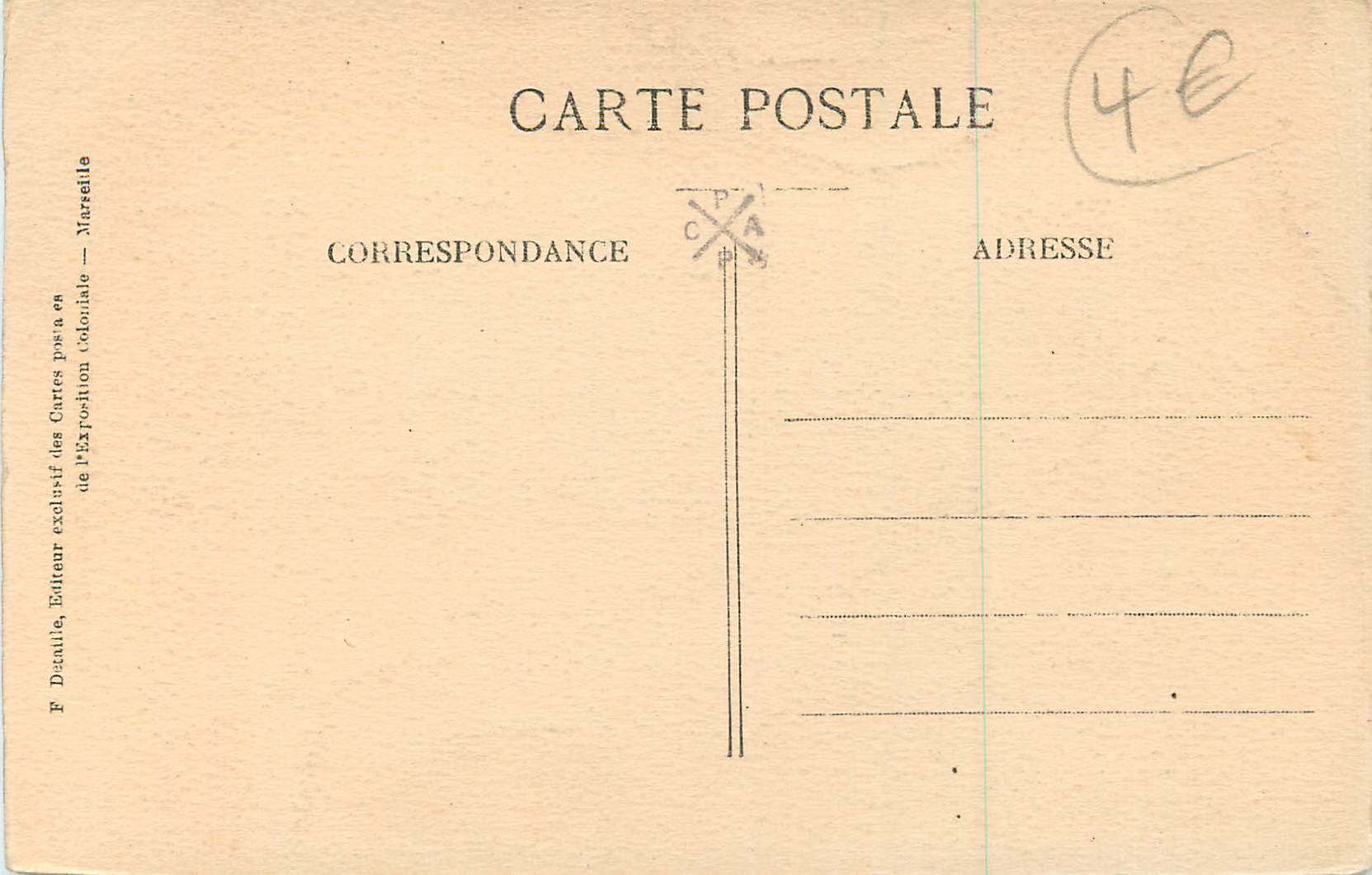 CPA Exposition Nationale Coloniale de Marseille 1922 Palais de l'Afrique Occidentale Francaise Dans Cette Tour Fonctionn — Rückseite