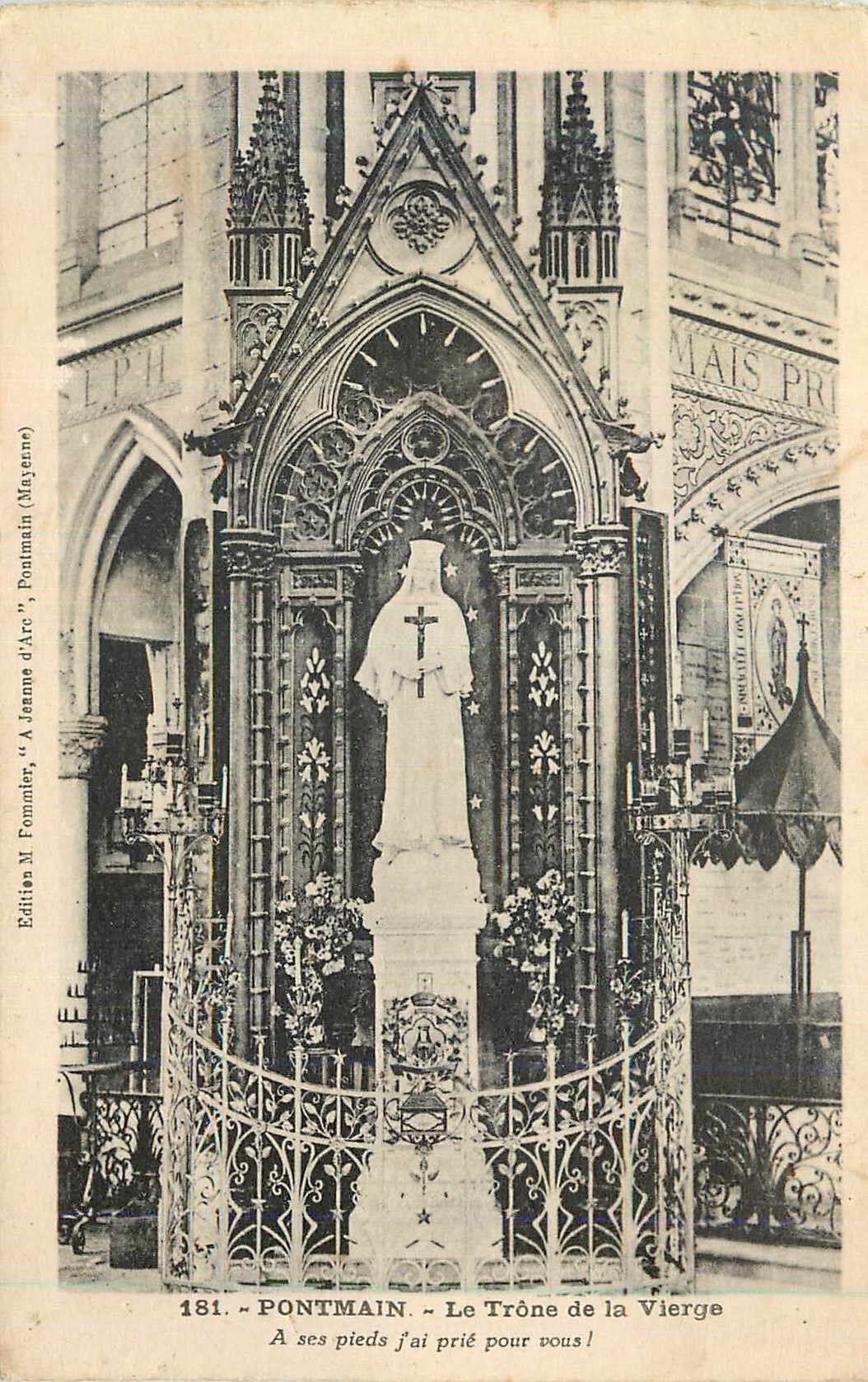 CPA Pontmain Le Trone de la Vierge A ses pieds j'Ai Prie pour vous
