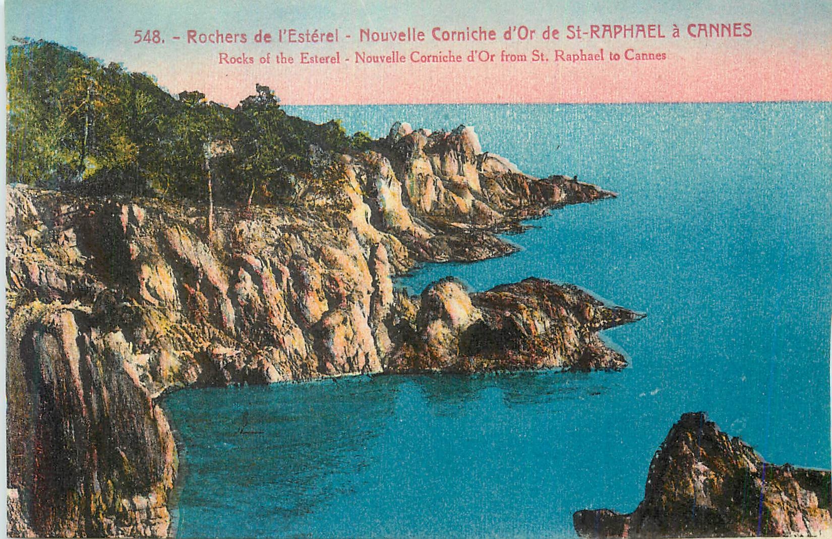 CPA Cannes Rochers de l'Esterel Nouvelle Corniche d'Or de St Raphael