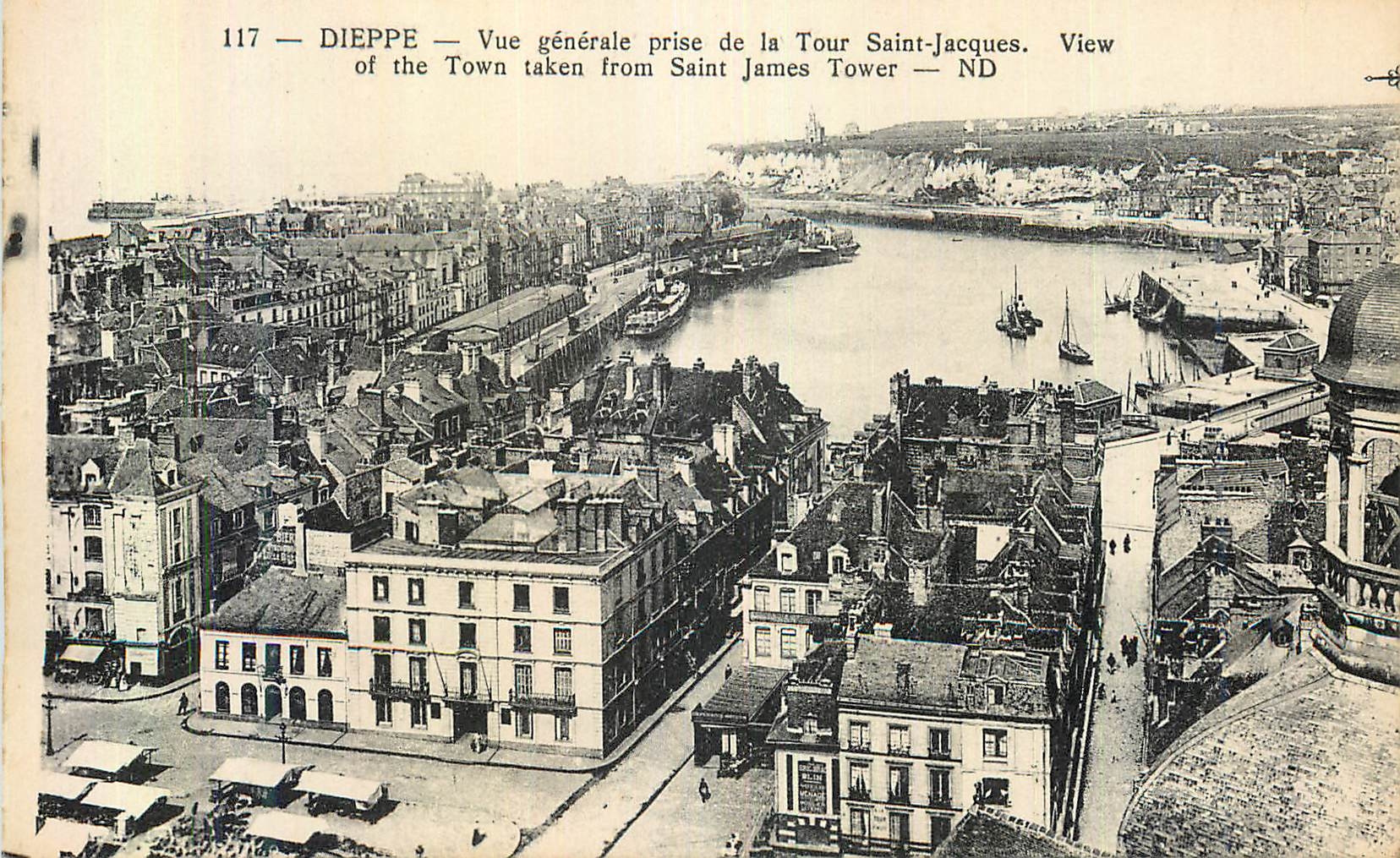 CPA Dieppe Vue Generale Prise du Tour Saint Jacques