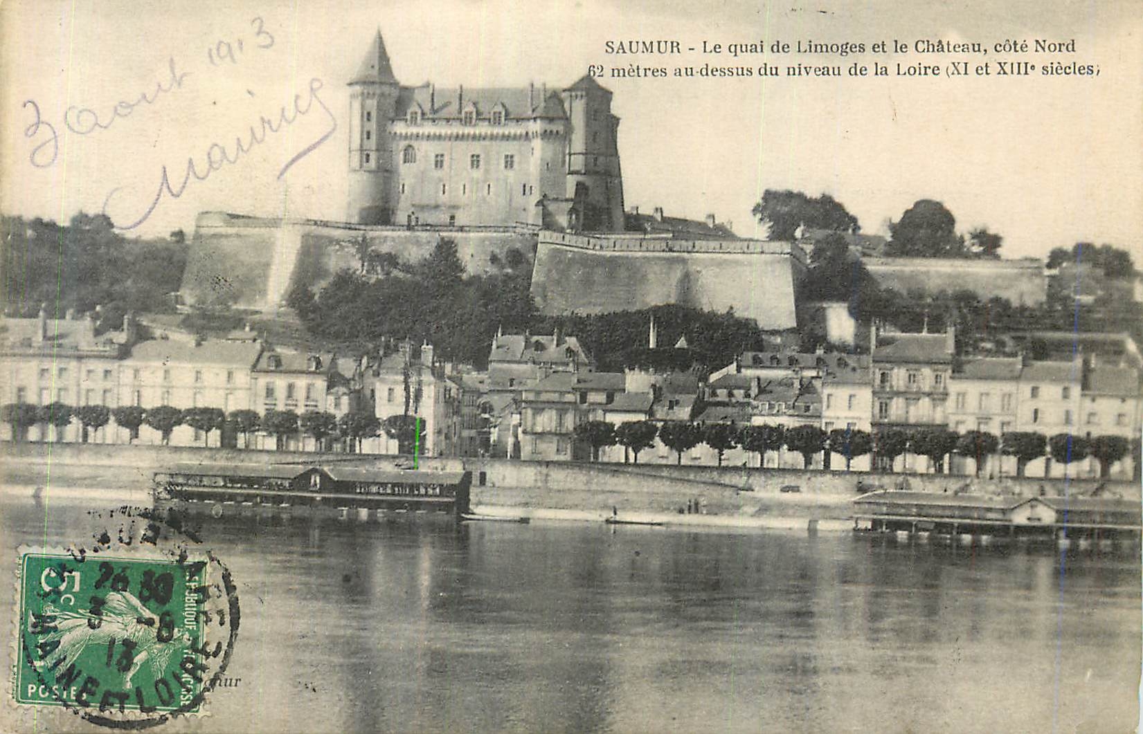 CPA Saumur Le Quai de Limoges et le Chateau Cote Nord