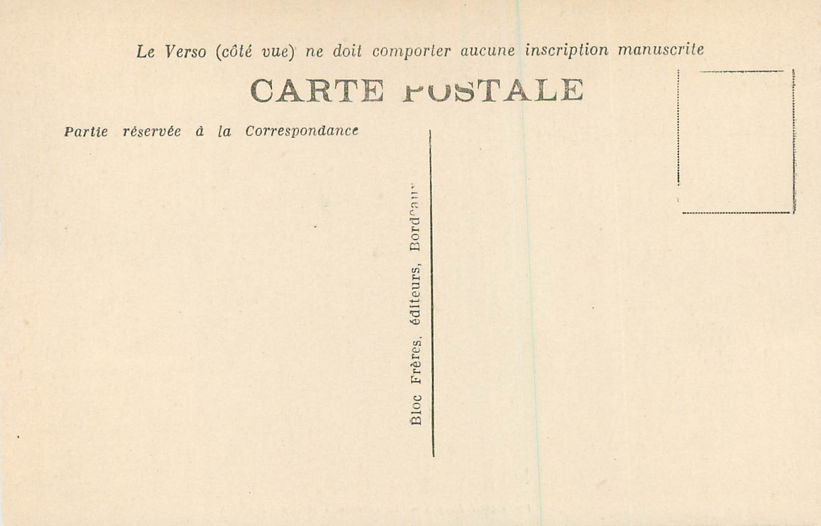 CPA Bordeaux Le Grand Theatre — Verso