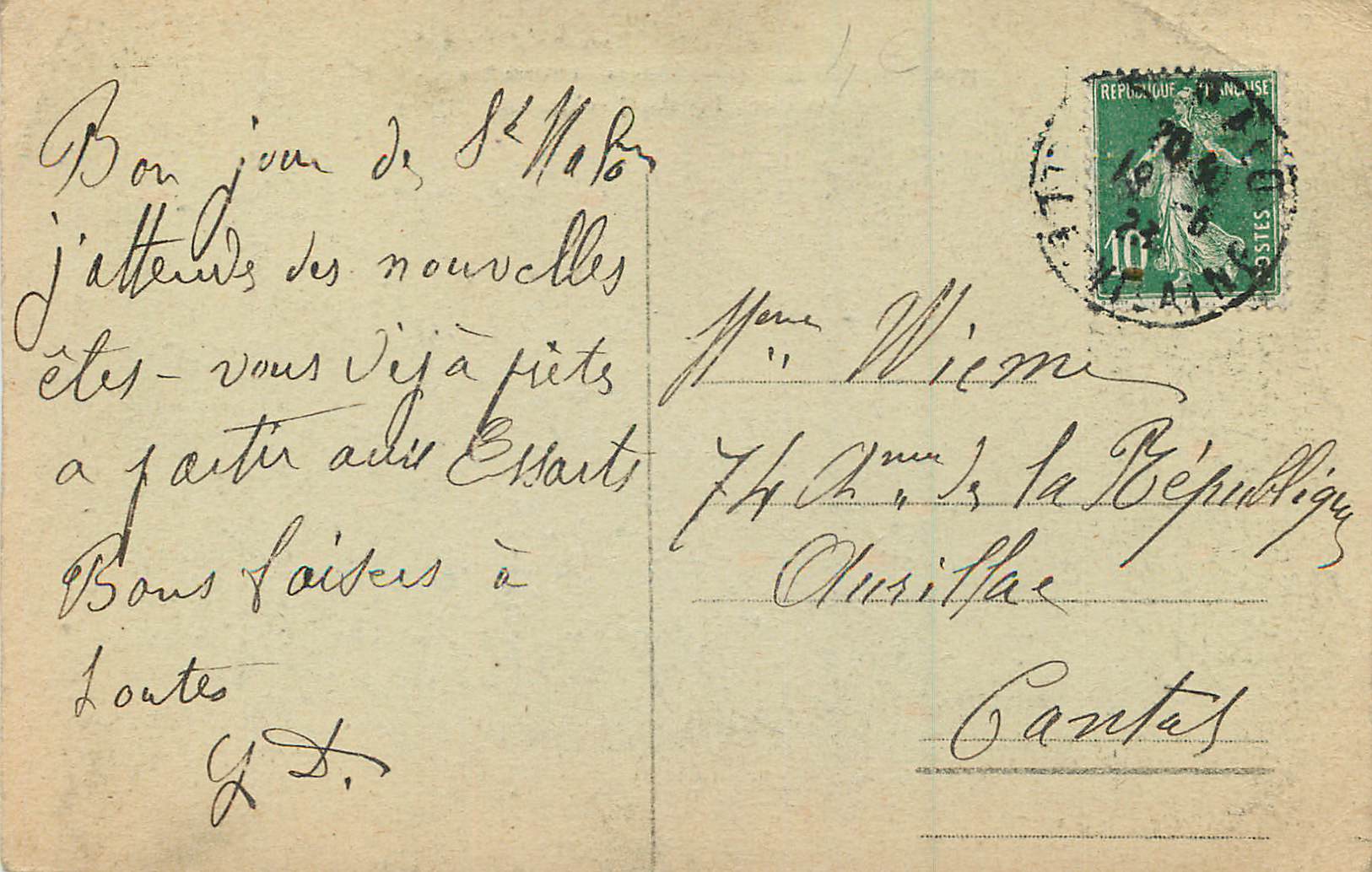 CPA Saint Malo Cote d'Emeraude L'Eventail a Maree Haute — Verso