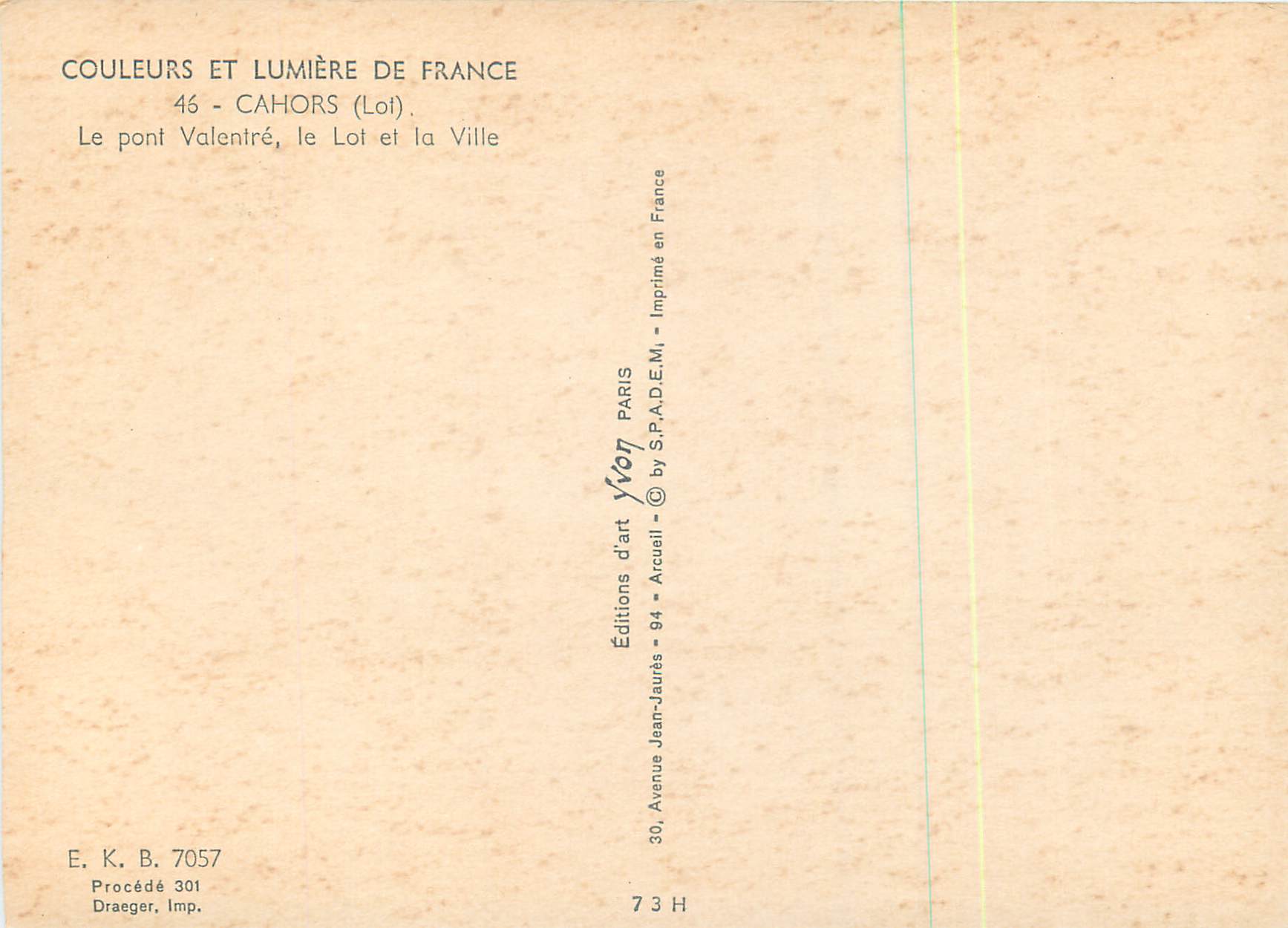 Le pont Valentré, le Lot et la Ville — Cahors (Lot) — Éditions Yvon — Reverso