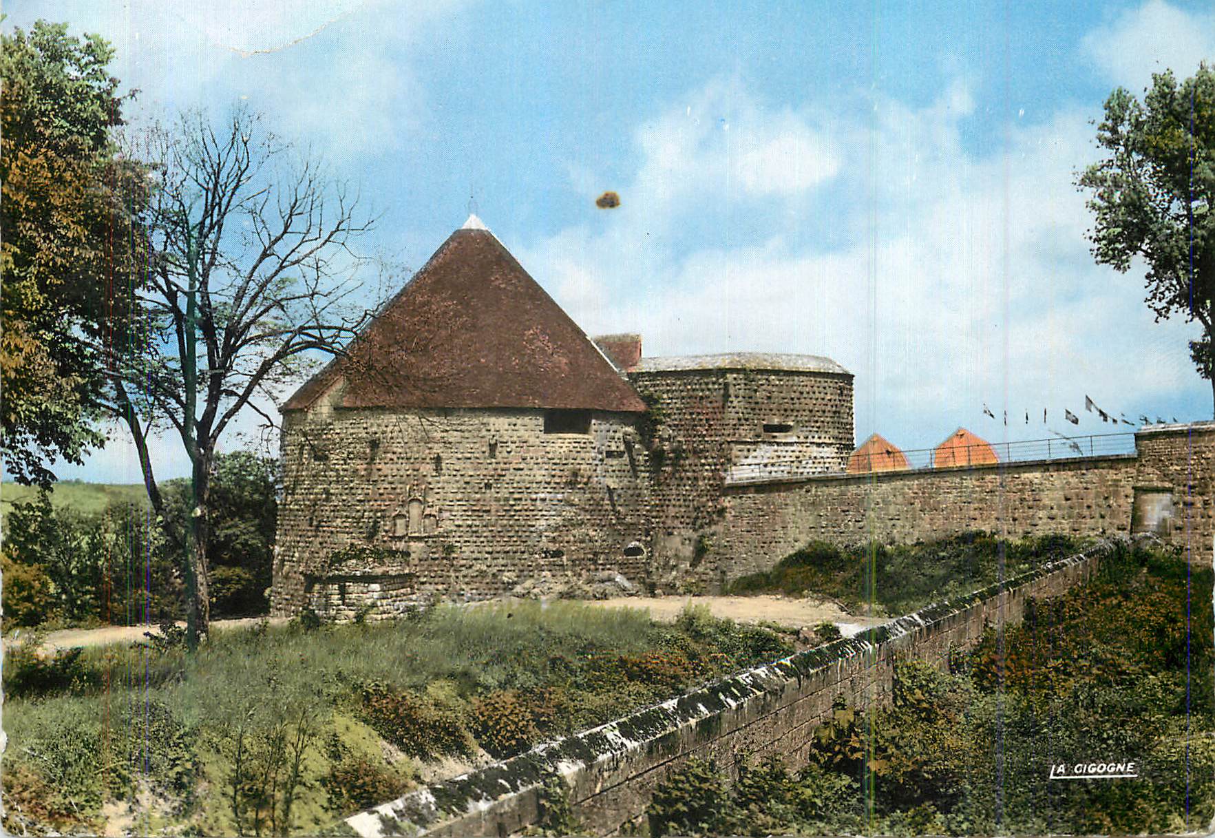 CPM Langres (Haute Marne) la Tour Navarre et vue sur le Camping
