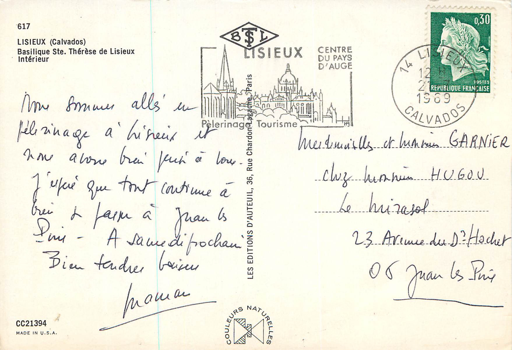 CPA Lisieux (Calvados) Basilique Ste Therese de Lisieux Interieur — Verso