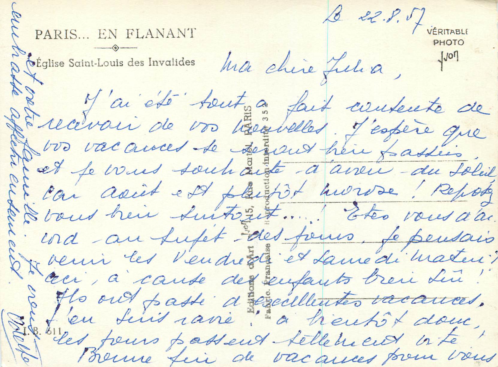CPA Eglise Saint Louis des Invalides Paris en Flanant — Verso