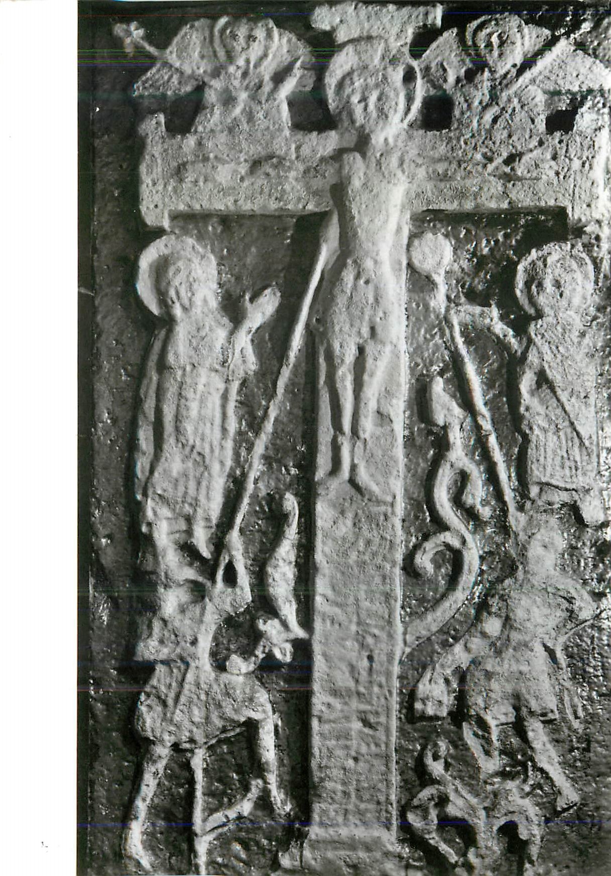 CPM Romsey Abbey Hampshire Carved Panel of the Crucifixion This carved Panel with Gilt Background is of Saxon Workmanshi